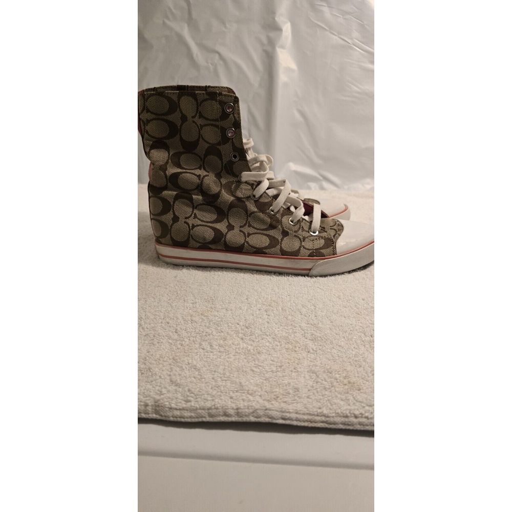 Coach Bonney Brown High Top Chuck Taylor Lace Sneakers Shoes Women 8 US - Picture 4 of 6